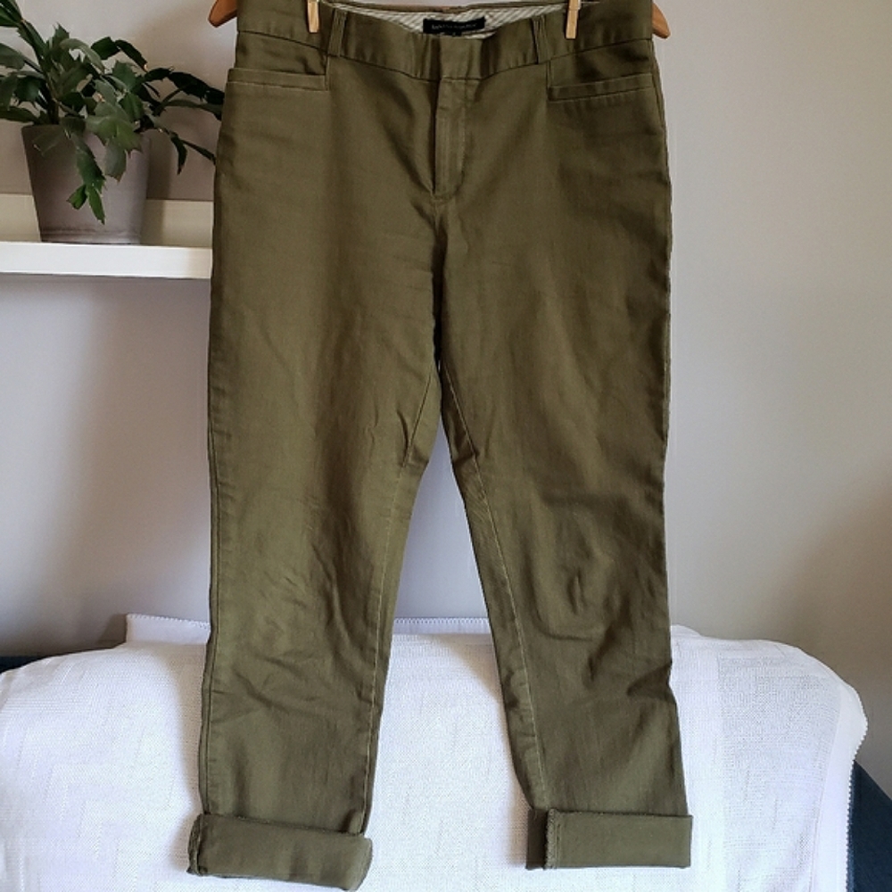 Banana Republic Cropped Sloan Pants Olive Green Size 4